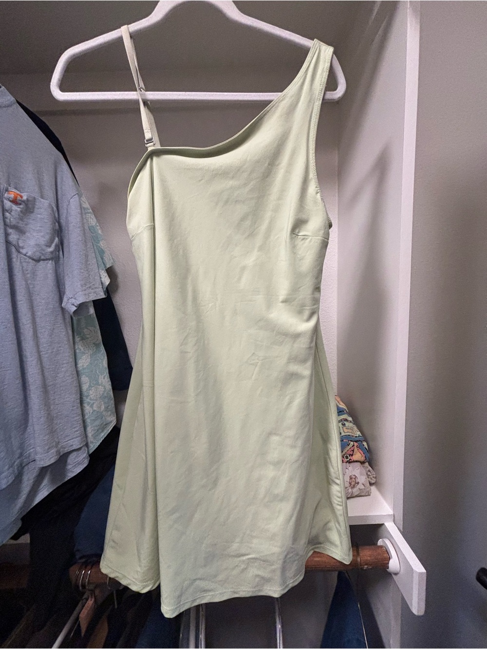 Abercrombie One-Shoulder Light Green Women's Dress